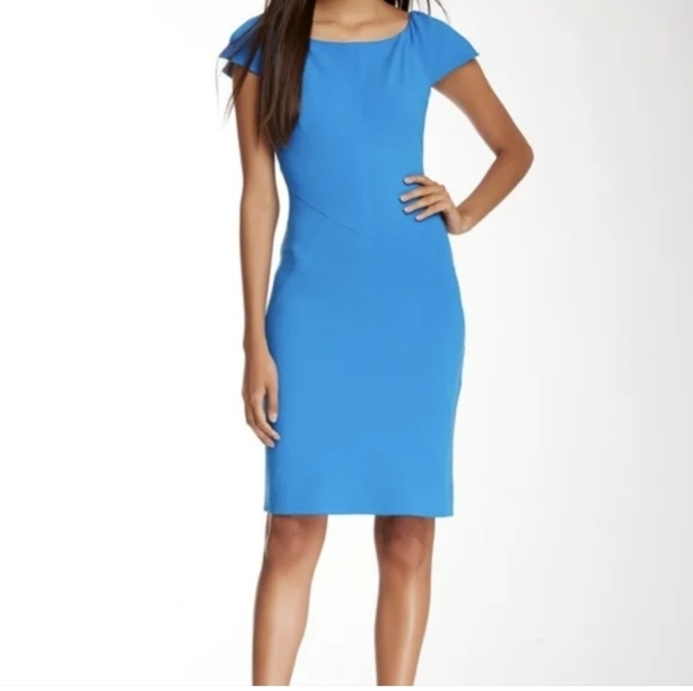 Diane Von Furstenberg Helen Fitted Blue Dress Size 4
